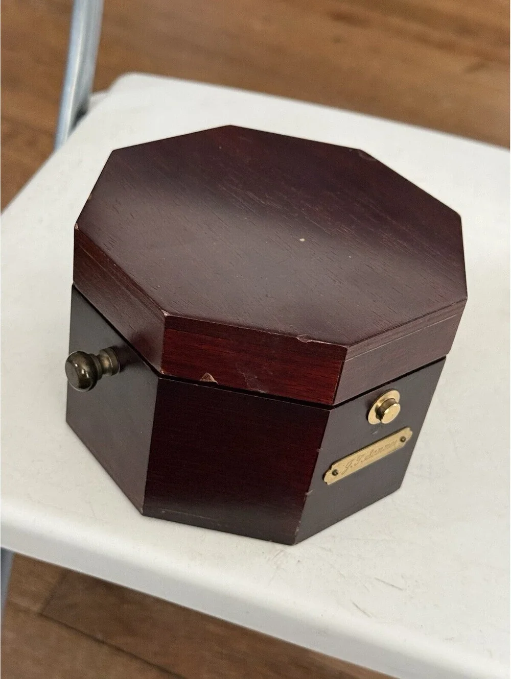 Bulova Quartermaster Maritime Clock B7910 Octagon Wooden Case, Made In Germany